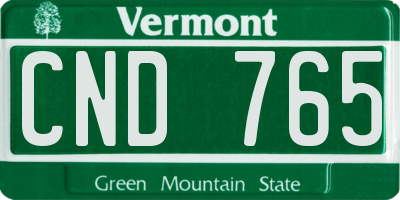 VT license plate CND765