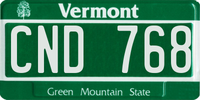 VT license plate CND768