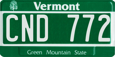VT license plate CND772