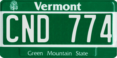 VT license plate CND774