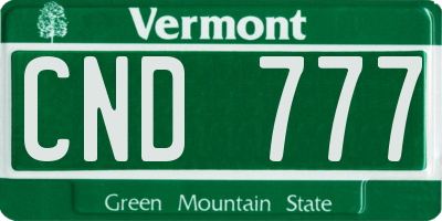 VT license plate CND777