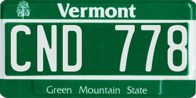 VT license plate CND778