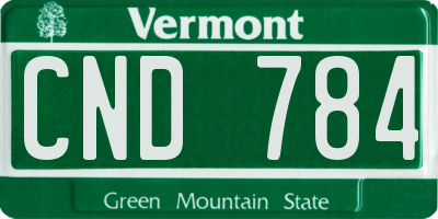 VT license plate CND784