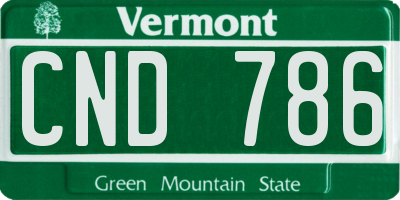 VT license plate CND786