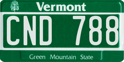 VT license plate CND788