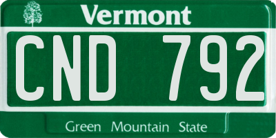 VT license plate CND792