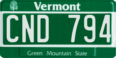 VT license plate CND794