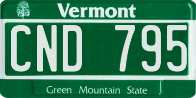VT license plate CND795