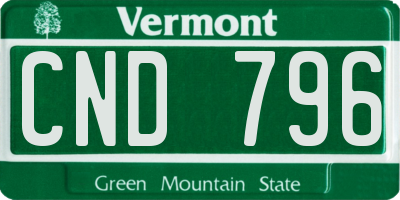 VT license plate CND796