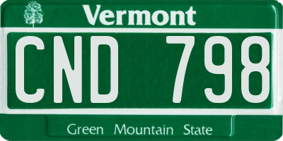 VT license plate CND798