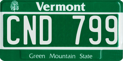 VT license plate CND799