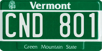 VT license plate CND801
