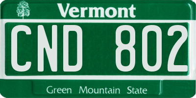 VT license plate CND802