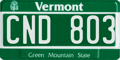 VT license plate CND803