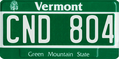 VT license plate CND804