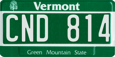 VT license plate CND814