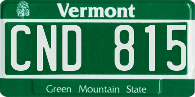 VT license plate CND815