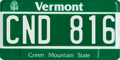 VT license plate CND816