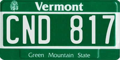 VT license plate CND817