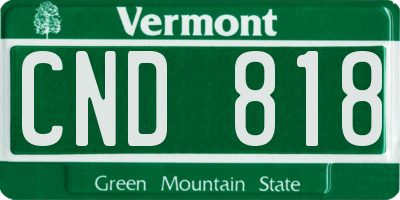 VT license plate CND818