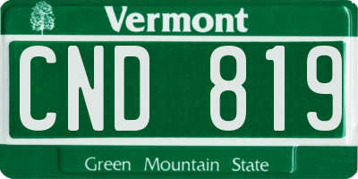 VT license plate CND819