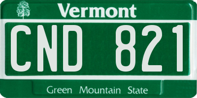 VT license plate CND821