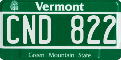 VT license plate CND822