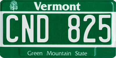 VT license plate CND825