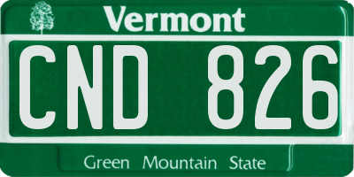 VT license plate CND826