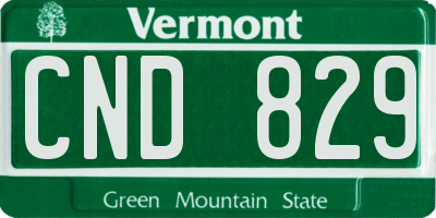 VT license plate CND829