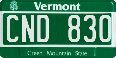 VT license plate CND830