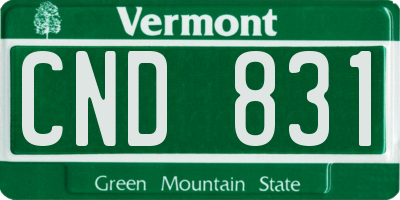 VT license plate CND831