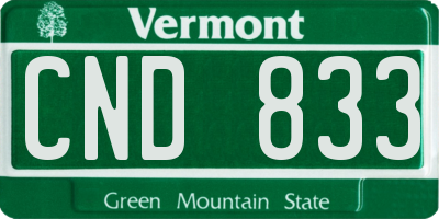 VT license plate CND833