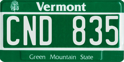 VT license plate CND835