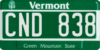 VT license plate CND838