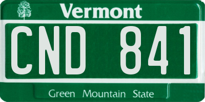 VT license plate CND841
