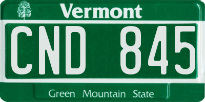 VT license plate CND845