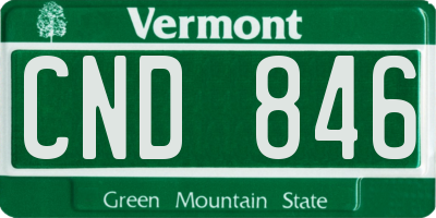 VT license plate CND846