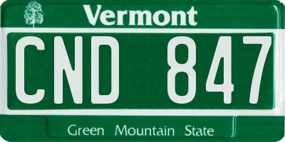 VT license plate CND847