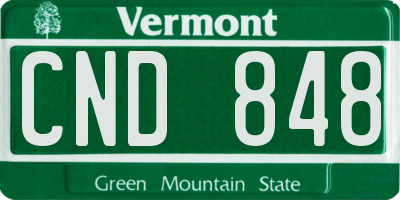 VT license plate CND848