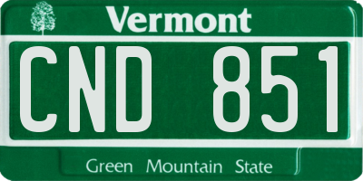 VT license plate CND851