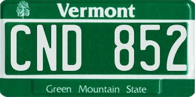 VT license plate CND852