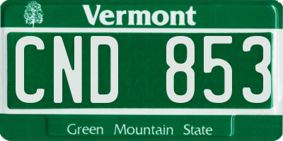VT license plate CND853