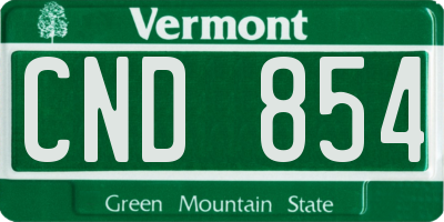 VT license plate CND854