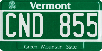 VT license plate CND855