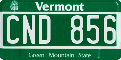 VT license plate CND856