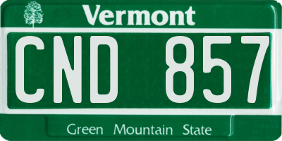 VT license plate CND857