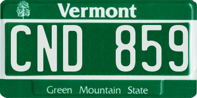 VT license plate CND859