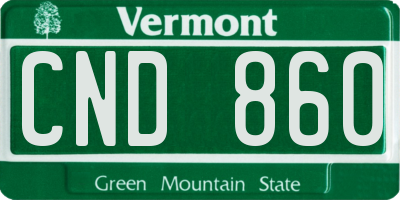 VT license plate CND860