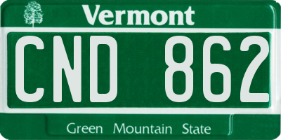 VT license plate CND862